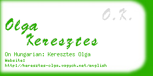 olga keresztes business card